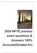 2024 NPTE practice exam questions & Answers 100% Accurate(Graded A+)