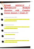 FIN600 MODULE 1  IMPORTANT WORDS Questions with Complete  Correct Answers | Grade A+