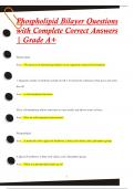 Phospholipid Bilayer Questions  with Complete Correct Answers  | Grade A+