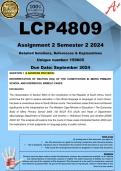 LCP4809 Assignment 2 (COMPLETE ANSWERS) Semester 2 2024 (159605) - DUE September 2024