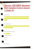 Theories SOC20020 Questions  with Complete Correct Answers  | Grade A+