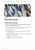 IGCSE CAIE CHEMISTRY 2023-2025 UNIT 4: ELECTROCHEMISTRY  NOTES