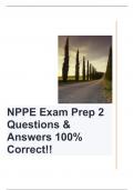 NPPE Exam Prep 2 Questions & Answers 100% Correct!!