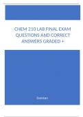 Chem 210 Lab Final Exam Questions and Correct Answers Graded +