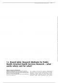 1.J. Round table: Research Methods for Public Health Oriented Health Services Research – what works where and for what