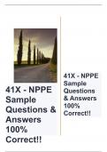 41X - NPPE Sample Questions & Answers 100% Correct!!