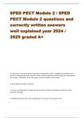 SPED PECT Module 2 / SPED  PECT Module 2 questions and  correctly written answers  well explained year 2024 /  2025 graded A+ 