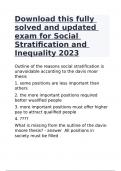 Download this fully solved and updated exam for Social Stratification and Inequality 2023