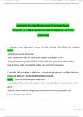  Assisted Living Medication Training Exam Newest GUIDE Questions and Answers (Verified Answers)