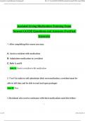 Assisted Living Medication Training Exam Newest GUIDE Questions and Answers (Verified Answers)