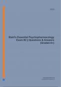 Stahl's Essential Psychopharmacology Exam #2 || Questions & Answers (Graded A+)