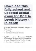 Download this fully solved and updated actual exam for OCR A-Level History - in-depth