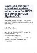 Download this fully solved and updated actual exam for HIPPA and Office for Civil Rights (OCR)