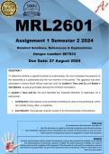 MRL2601 Assignment 1 (COMPLETE ANSWERS) Semester 2 2024 (867833) - DUE 27 August 2024