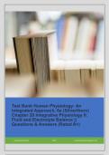 Test Bank Human Physiology: An Integrated Approach, 6e (Silverthorn) Chapter 20 Integrative Physiology II: Fluid and Electrolyte Balance || Questions & Answers (Rated A+)