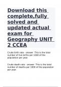 Download this complete,fully solved and updated actual exam for Geography UNIT 2 CCEA