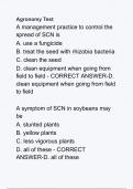 2024 Agronomy Test Questions and Answers 100% Accurate