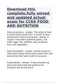 Download this complete,fully solved and updated actual exam for CCEA FOOD AND NUTRITION