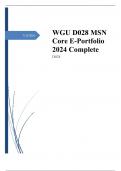 WGU D028 MSN Core E-Portfolio 2024 Complete