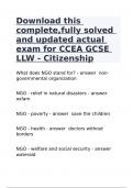 Download this complete,fully solved and updated actual exam for CCEA GCSE LLW - Citizenship