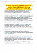 AC-PNP Pediatric Nurse Practitioner - Acute Care 2024 Exam Review Questions and Answers 100% Pass