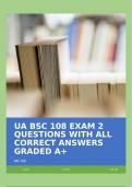 UA BSC 108 EXAM 2 QUESTIONS WITH ALL CORRECT ANSWERS GRADED A+