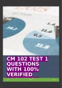 CM 102 TEST 1 QUESTIONS WITH 100% VERIFIED ANSWERS!!