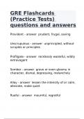 GRE Flashcards (Practice Tests) questions and answers