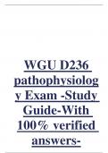 WGU D236 pathophysiology Exam -Study Guide-With 100% verified answers-