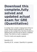 Download this complete,fully solved and updated actual exam for GRE (Quantitative)|GUARANTEED SUCCESS