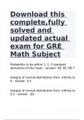 Download this complete,fully solved and updated actual exam for GRE Math Subject|GUARANTEED SUCCESS