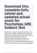 Download this complete,fully solved and updated actual exam for Psychology GRE Subject Test|GUARANTEED SUCCESS