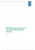 MCQ Questions and Answers 2024/2025 with complete solution