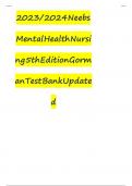 2023/2024NeebsMental HealthNursing 5thEditionGormanTestBankUpdated