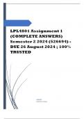 LPL4801 Assignment 1 (COMPLETE ANSWERS) Semester 2 2024 (526694) - DUE 26 August 2024 Course Law of Sale and Lease (LPL4801) Institution University Of South Africa (Unisa) Book The Law of Sale and Lease