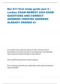 Nur 611 final study guide quiz 4 – cardiac EXAM NEWEST 2024 EXAM QUESTIONS AND CORRECT ANSWERS VERIFIED ANSWERS ALREADY GRADED A+