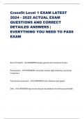 Crossfit Level 1 EXAM LATEST 2024 - 2025 ACTUAL EXAM QUESTIONS AND CORRECT DETAILED ANSWERS | EVERYTHING YOU NEED TO PASS EXAM