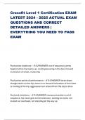 Crossfit Level 1 Certification EXAM LATEST 2024 - 2025 ACTUAL EXAM QUESTIONS AND CORRECT DETAILED ANSWERS | EVERYTHING YOU NEED TO PASS EXAM