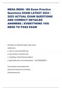 NEHA REHS / RS Exam Practice Questions EXAM LATEST 2024 - 2025 ACTUAL EXAM QUESTIONS AND CORRECT DETAILED ANSWERS | EVERYTHING YOU NEED TO PASS EXAM