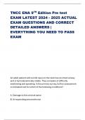 TNCC ENA 9TH Edition Pre test EXAM LATEST 2024 - 2025 ACTUAL EXAM QUESTIONS AND CORRECT DETAILED ANSWERS | EVERYTHING YOU NEED TO PASS EXAM