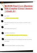 BCH100 Final Exam Questions  with Complete Correct Answers  | Grade A+