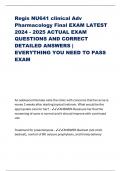 Regis NU641 clinical Adv Pharmacology Final EXAM LATEST 2024 - 2025 ACTUAL EXAM QUESTIONS AND CORRECT DETAILED ANSWERS | EVERYTHING YOU NEED TO PASS EXAM