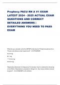 Prophecy PACU RN A V1 EXAM LATEST 2024 - 2025 ACTUAL EXAM QUESTIONS AND CORRECT DETAILED ANSWERS | EVERYTHING YOU NEED TO PASS EXAM