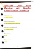 MBG2400 final Exam  Questions with Complete  Correct Answers | Grade A+