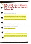 MBG 2400 Exam Questions  with Complete Correct Answers  | Grade A+