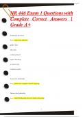 NR 446 Exam 1 Questions with  Complete Correct Answers |  Grade A+