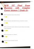 NUR 337 Final Exam Questions with Complete  Correct Answers | Grade A+