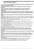 Leadership Roles and Management Functions in Nursing 10th Edition Marquis Huston Test Bank; chapters 1-5 questions and correct answers with rationales.