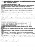 Leadership Roles and Management Functions in Nursing 10th Edition Marquis Huston Test Bank; questions and correct answers with rationales.