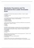 Standards, Procedures and The Recreational Dive Leader Divemaster Exam 2024 Questions and Answers